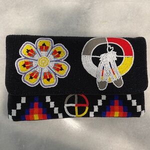 Indian Beaded black, multicolor Clutch Seed Bead Crossbody Bag Party wear.